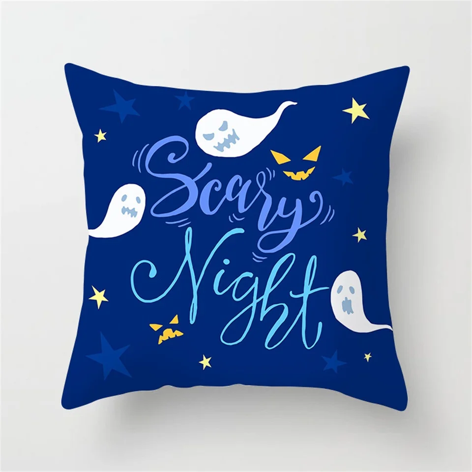 Pillow Cover Q Tronzo/наволочка на Хэллоуин 45x45 см, вечерние наволочки для Счастливого Хэллоуина, вечерние наволочки с тыквенным черепом - Цвет: Pillow Cover Q