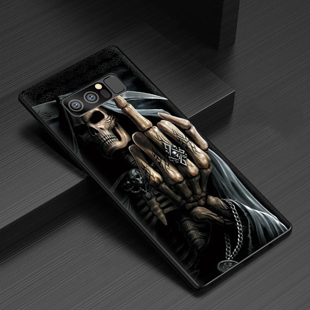 Мрачный смерть с косой Скелет силиконовый чехол для телефона для Galaxy A3 A5 A6 плюс A7 A8 A9 S6 S7 край S8 S9 S10 плюс S10e Note 8 9 J6
