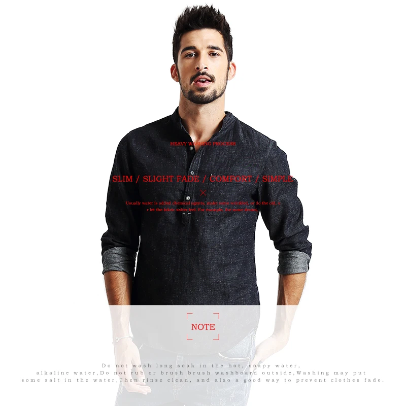 Мужская рубашка с длинными рукавами SIMWOOD модная повседневная джинсовая из хлопка