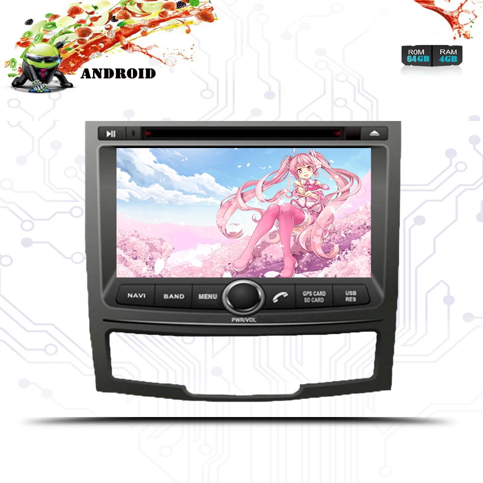 IPS 3/4G Android 10.0Ram 4 ГБ Автомобильный GPS для SSANGYONG KORANDO 2010-2014 Стерео DVD НАВИГАЦИЯ радио