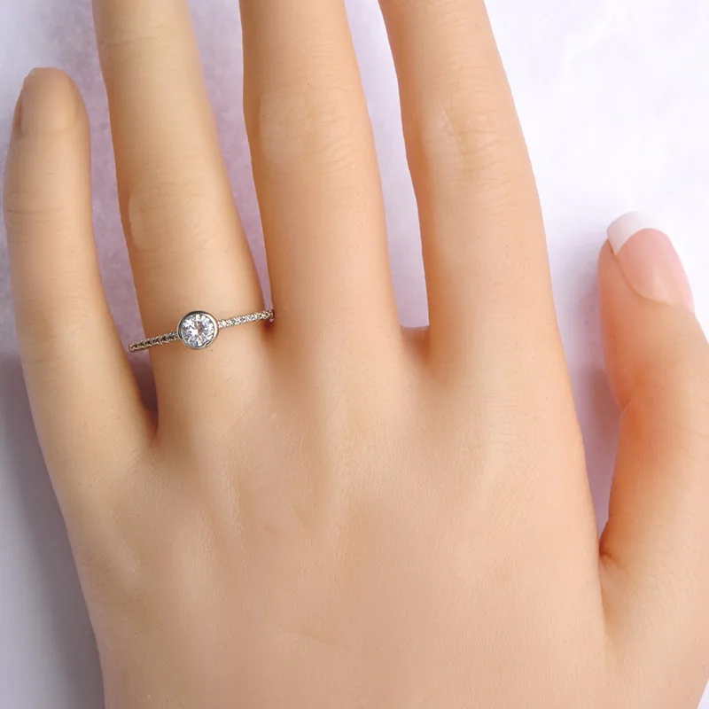 Blucome Простой Круглый Тонкий Обручальные Кольца Для Женщин Человек Циркон Медь