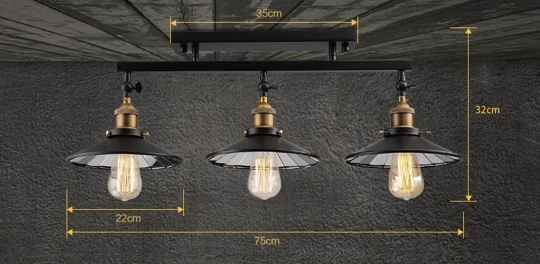 Винтажная металлическая подвесная люстра потолочный светильник в стиле лофт