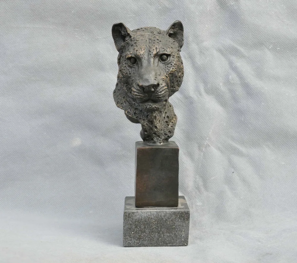 S07176 9 Бронзовый Животных Храбрый Гибкой Король Leopard Jaguar Они Показывают Скульптура