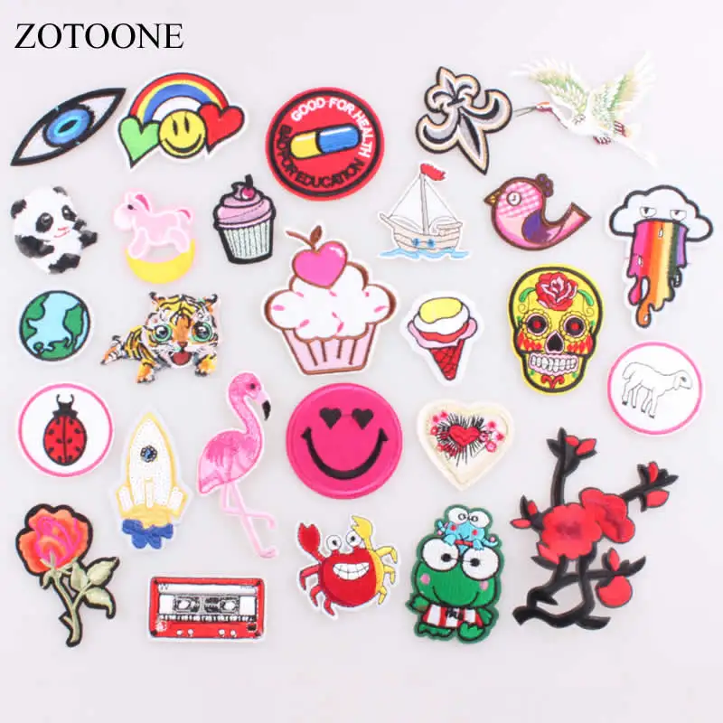 ZOTOONE 1 шт. Радужный якорь рыба Тигр нашивки мультфильм утюжок на патчи Детские DIY