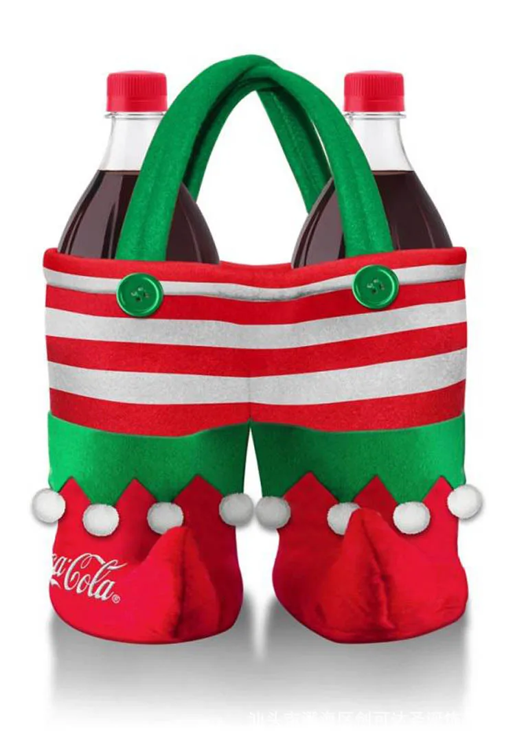 Bolsas de botellas de vino para Navidad y A&ntilde;o Nuevo, tama&ntilde;o de bolsas de dulces, suministros de Navidad, 50 Uds., env&iacute;o gratis-0