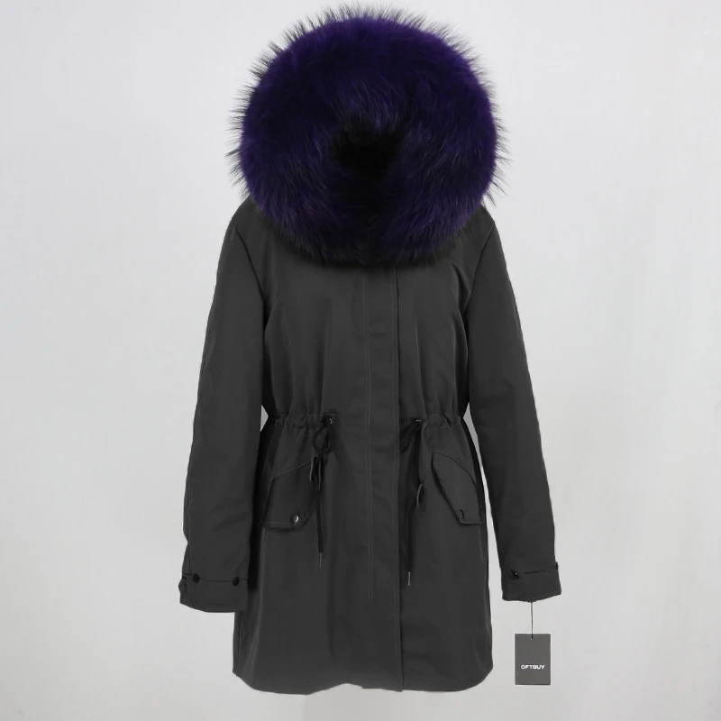 OFTBUY пальто с натуральным мехом, зимняя куртка, Женская длинная парка, воротник из натурального меха, капюшон, Толстая теплая водонепроницаемая верхняя одежда, отстегивается, Новинка
