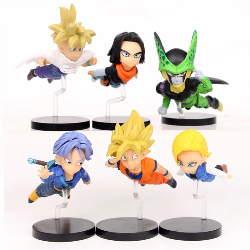 2018 6 шт./компл. Dragon Ball Гоку рисунок игрушки Симпатичные Fly кукла в коротких штанах