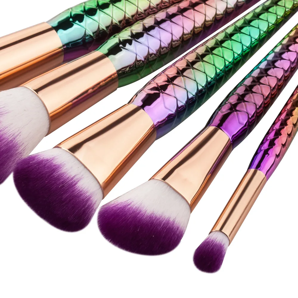 JMLR 5pcs/set Mermaid Beauty Cosmetics Foundation Makeup Brushes Set Blending Brush Make up Tool Kit set brand |