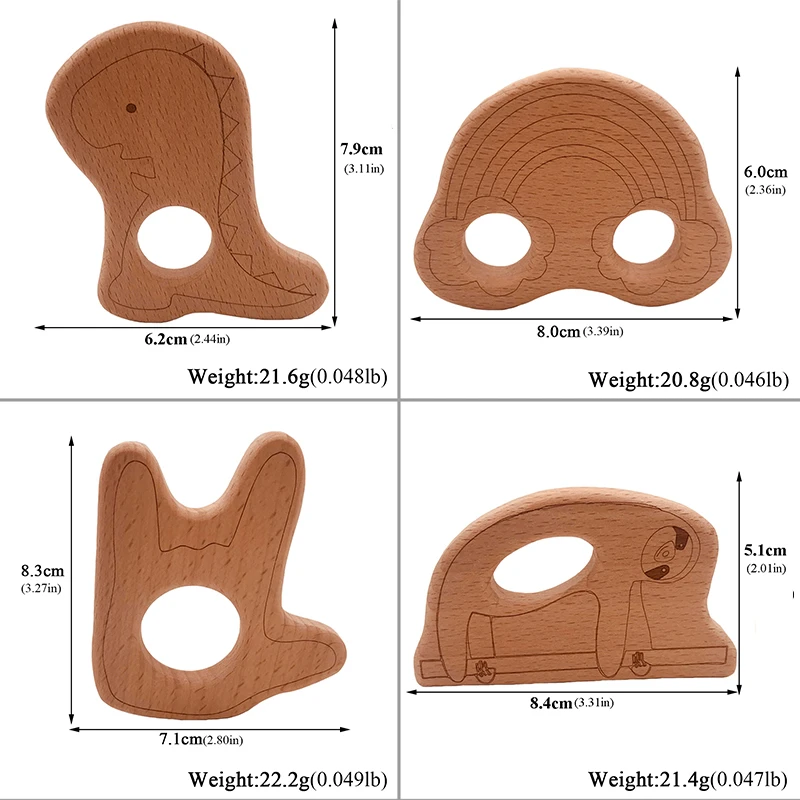 Mordedor de madera para beb&eacute;, seguro, enfermera, lactancia materna, entrenamiento para masticar, sin encerar, ecol&oacute;gico, mordedor org&aacute;nico para beb&eacute;-3