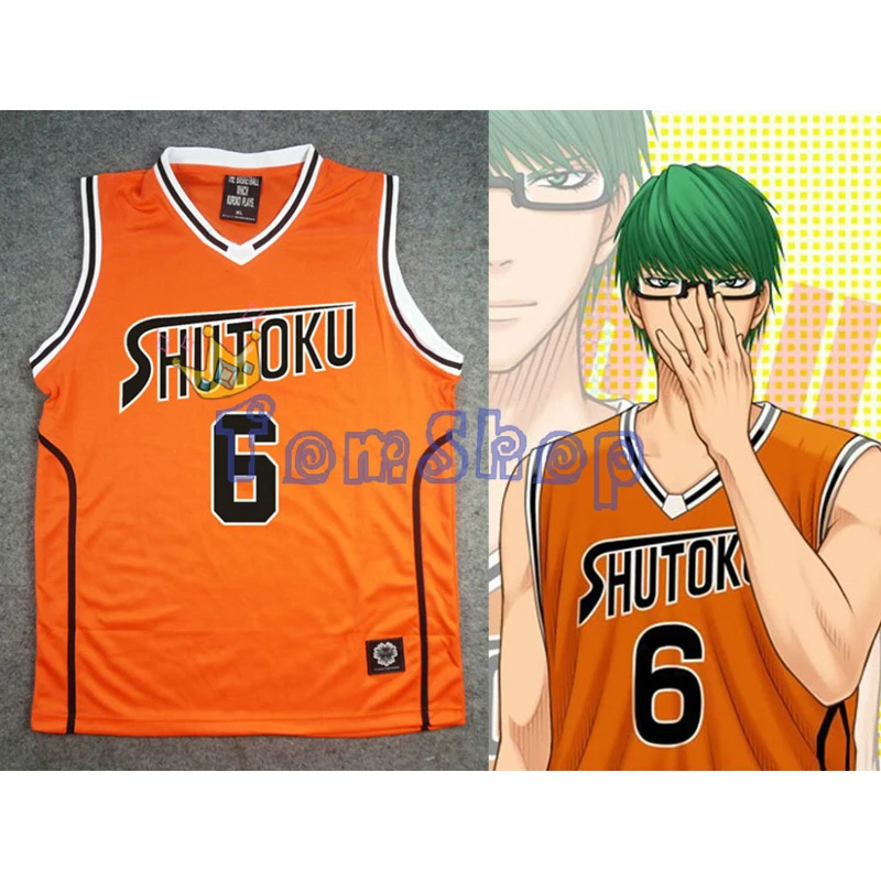 Аниме KUROKO'S Баскетбол Kuroko no Basuke Косплей Shutoku школа #6 Midorima Shintaro гостевой Джерси