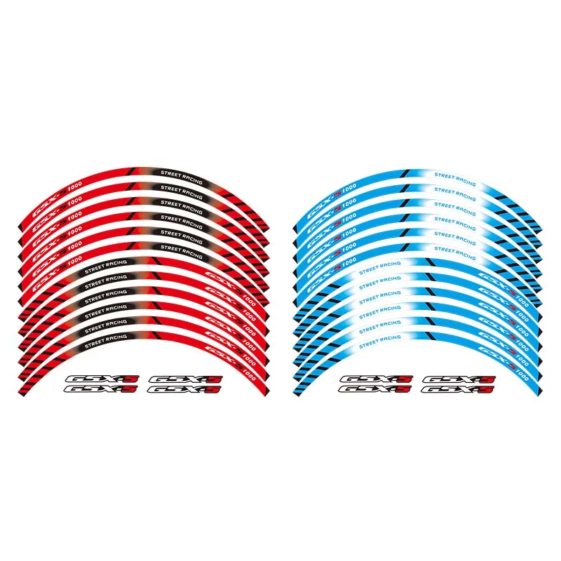 12 X Thick Edge Outer Rim Sticker Stripe Wheel Decals FIFIT For SUZUKI GSXS1000 GSXS1000F 17'' | Автомобили и мотоциклы