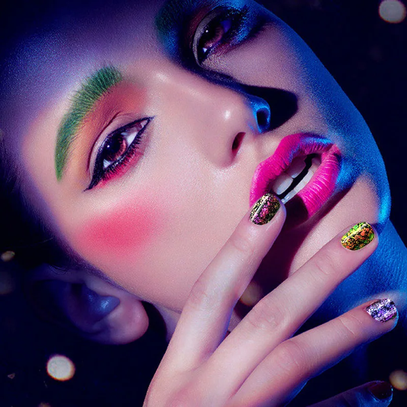 6 коробок радужная блестящая зеркальная пудра для ногтей ультратонкая