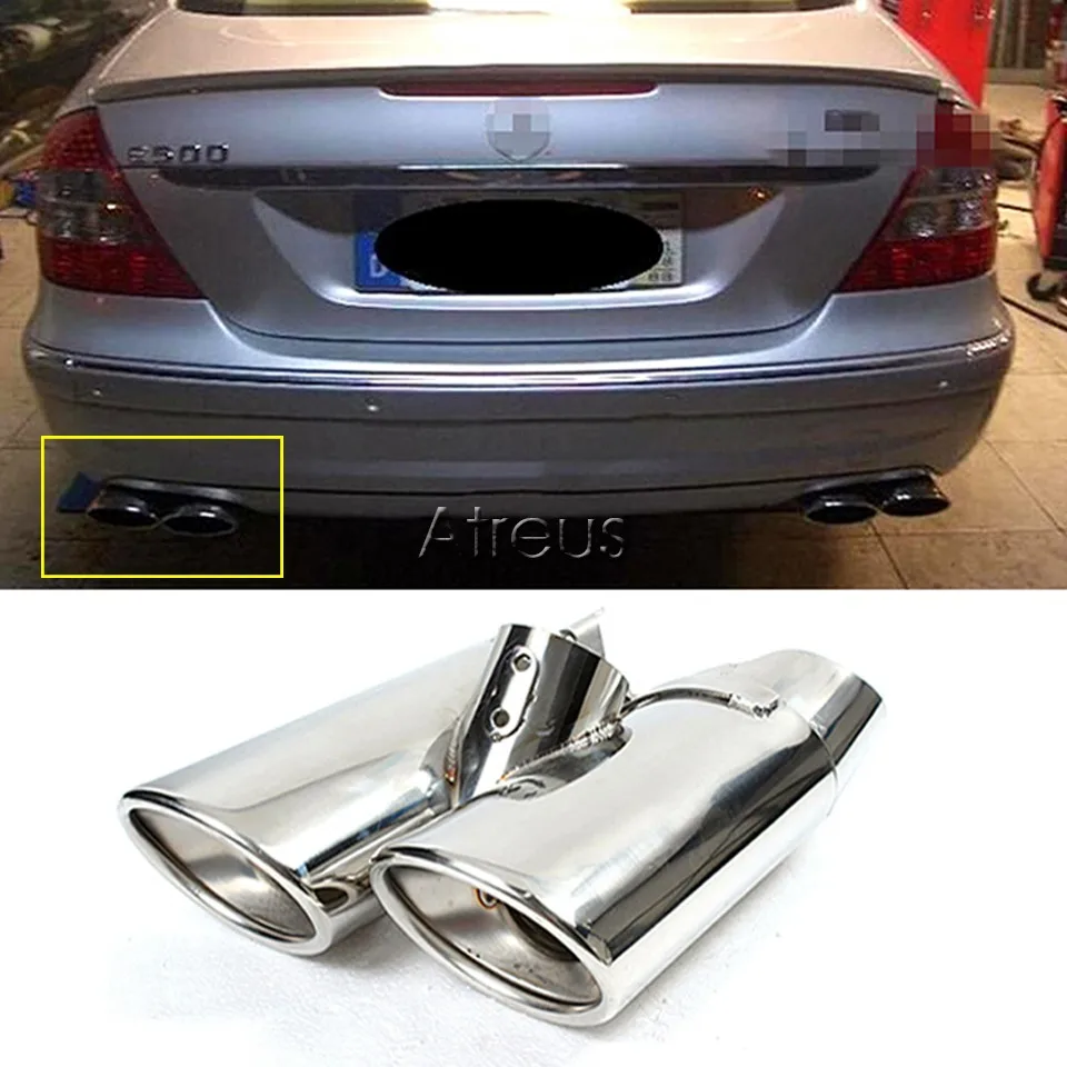 Atreus наконечники для выхлопной трубы из нержавеющей стали для Mercedes Benz W220 s-класс S430 S500 Двойные наконечники глушителя AMG аксессуары
