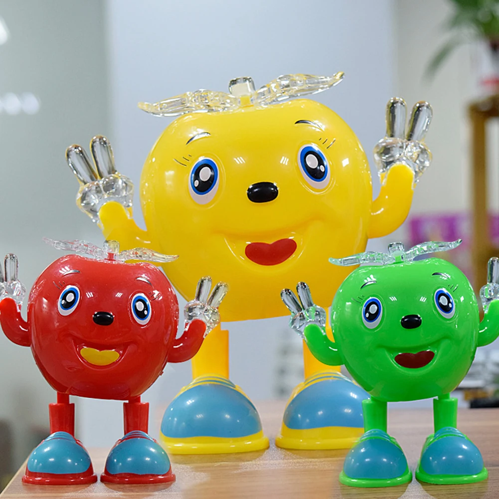 Cute Electric Toy Dancing Lightining Apple Robot with LED Flashing Music Kids Interactive Toys for children brinquedos juguetes