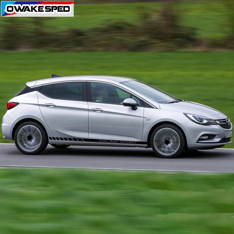Спортивные наклейки в полоску для автомобиля Opel Astra автомобильные боковые на