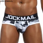 Трусы-брифы JOCKMAIL мужские с камуфляжным принтом, Брендовое нижнее белье, пикантные трусы с U-образной формы