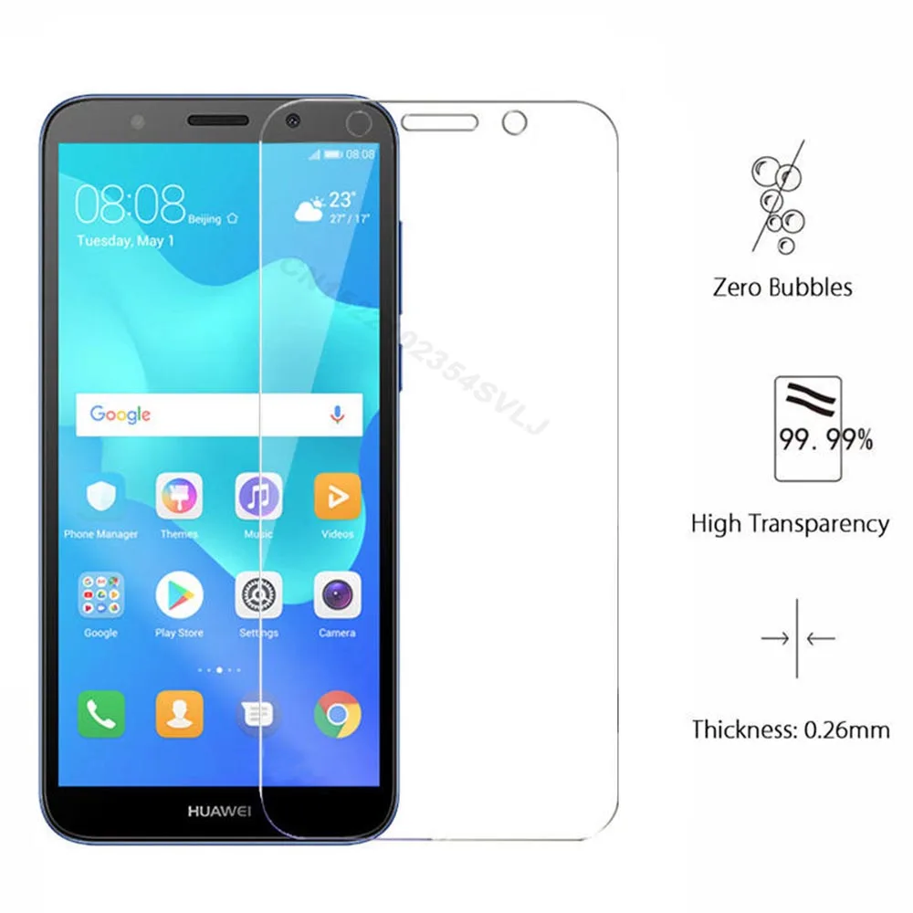 2.5D Закаленное стекло для Huawei Y6 2018 защитная пленка 9H Взрывозащищенный ЖК экран