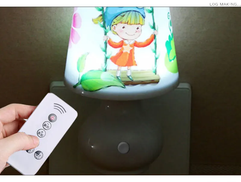 Creative LED light control night plug remote cup lights children's Baby Bedroom bedside lamp for corridor toile 80922 Лампы и