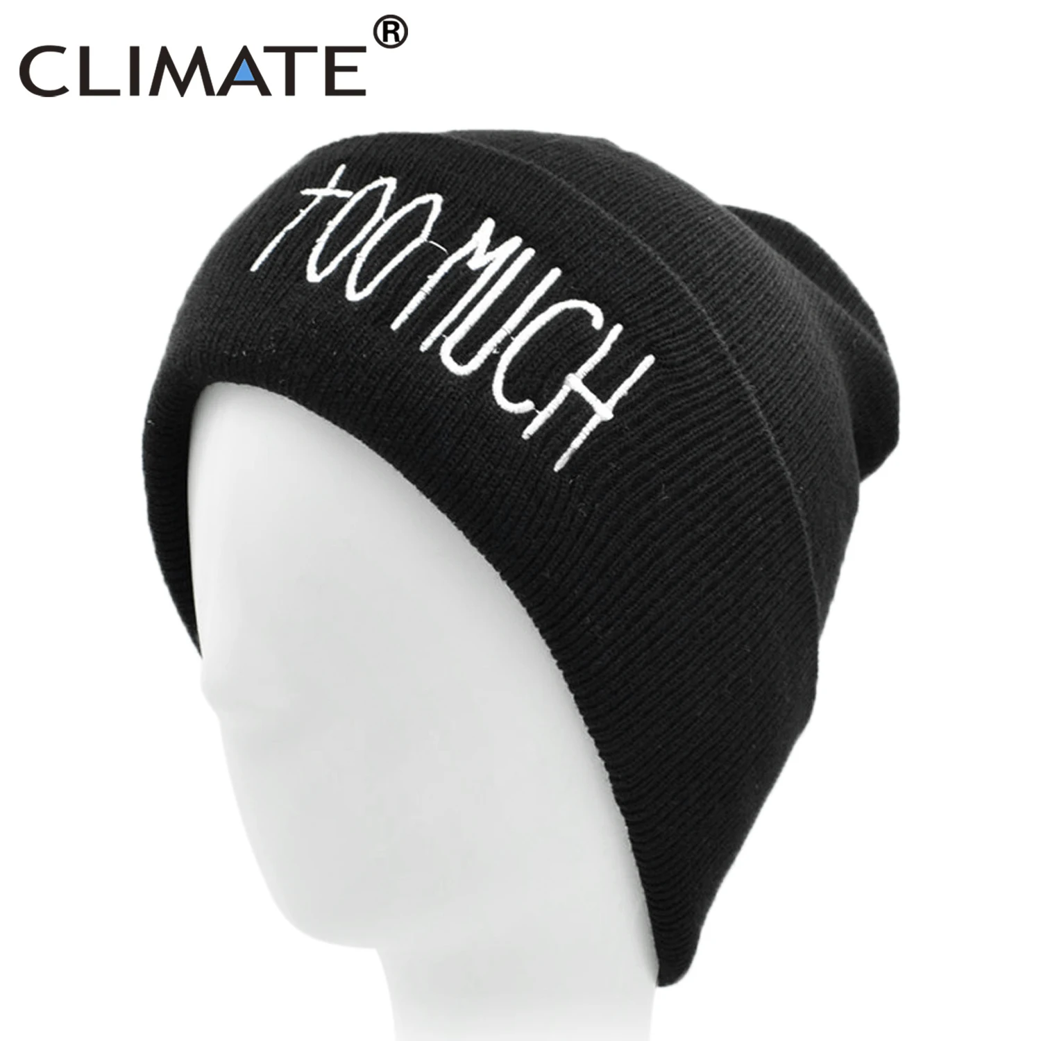 

Мужская шапка CLIMATE, шапка с логотипом для мужчин и женщин, Зимняя Шапка-бини, шапка для мужчин и женщин, Теплая Вязаная Шапка-бини, черная шапк...
