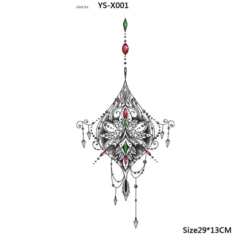 YS X001 Красивая Татуировка под грудью декоративная временная татуировка
