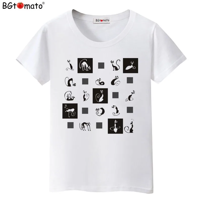 BGtomato Creative cats printing fashion T-shirts New trend summer clothes women's tops Brand new tees | Женская одежда