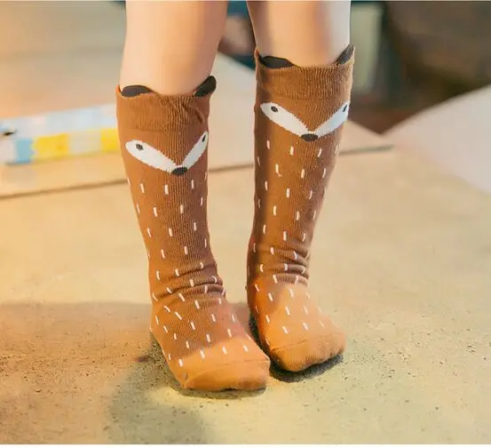 Kids Socks 17 Длинные гетры до колена, милые носки для мальчиков и девочек, детские носки, Прямая поставка, г., милые детские носки с рисунками из мультфильмов, Детские хлопковые носки с медведем и животными - Цвет: Kids Socks 17