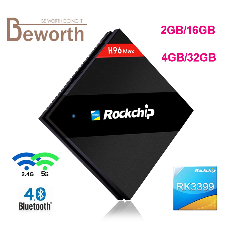 RK3399 Android Smart TV Box 4 Гб RAM 32 ГБ ROM 2G/16G шесть ядер 2 4G/5G AC Wifi Bluetooth 1000M H96 Max 4K потоковый