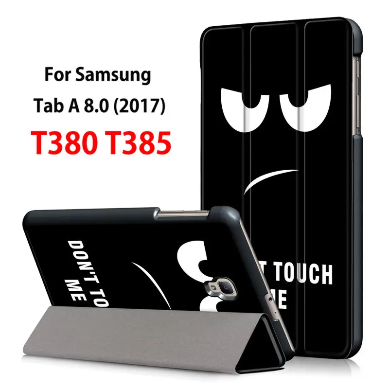 D022 Чехол для samsung Galaxy Tab A 8,0 T380 T385 8,0 дюймов, чехол Funda для планшета из искусственной кожи, откидной Чехол-подставка+ пленка+ ручка - Цвет: D022