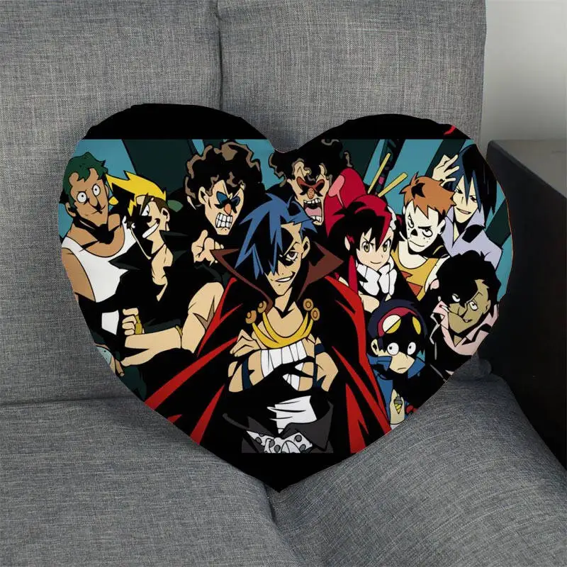 

Наволочка Tengen Toppa Gurren Lagann в форме сердца, Наволочка на молнии под заказ, свадебная искусственная наволочка, 1 шт. на заказ