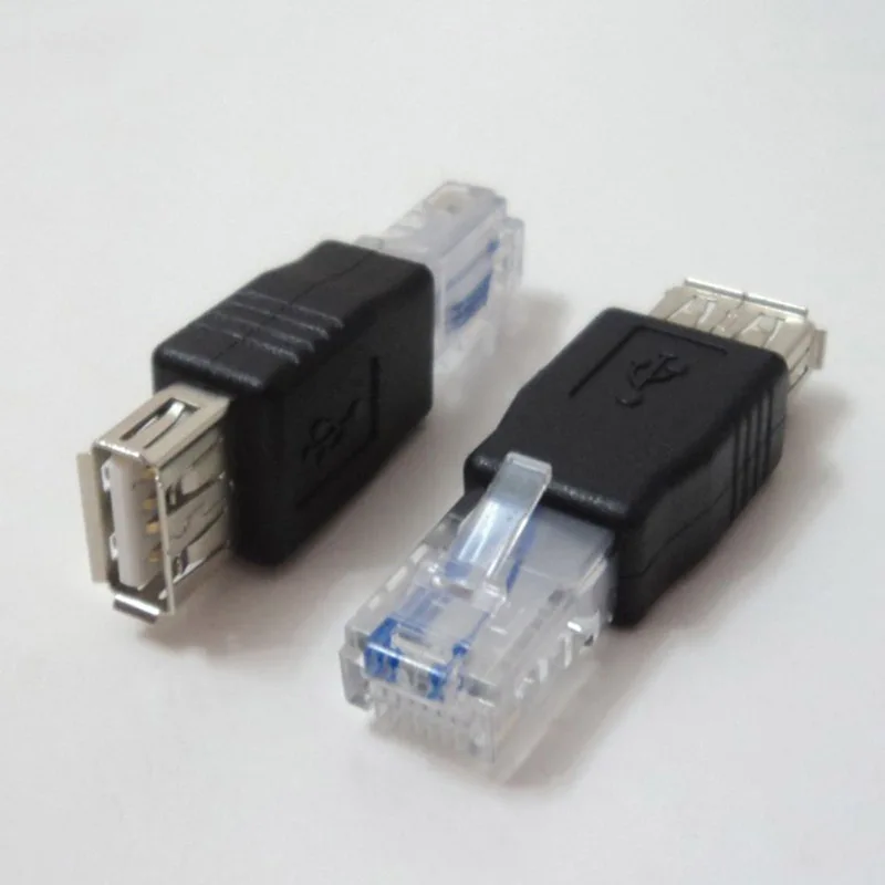 

New 2Pcs PC USB to RJ45 Female A to Ethernet Internet RJ45 Connector Adapter DOM668