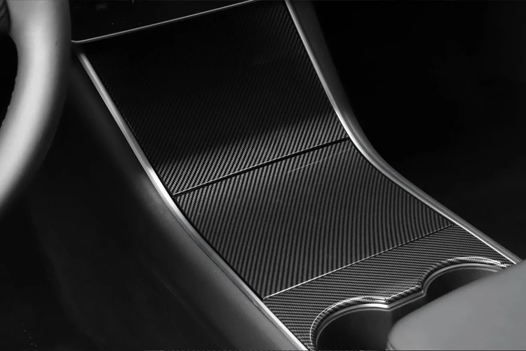 LUCKEASY автомобиля Центральная панель управления защитная патч для Tesla модель 3- из пластика ABS, имитация углеродного волокна красный белый 3 шт./компл