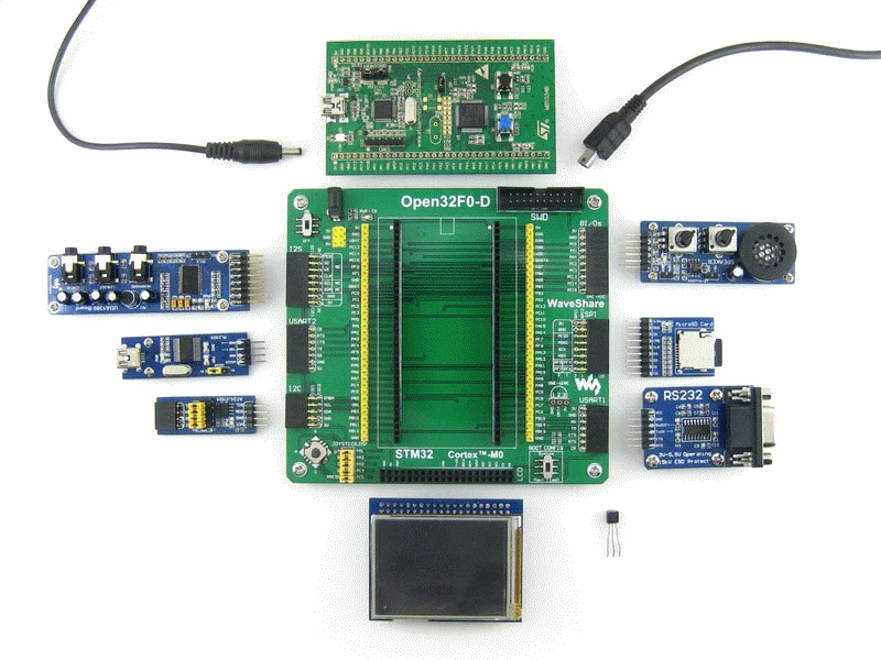 STM32 макетная плата STM32F051R8T6 Cortex-M0 для STM32F0DISCOVERY Kit + 2 дюйма 320x240 сенсорный ЖК 7 модулей