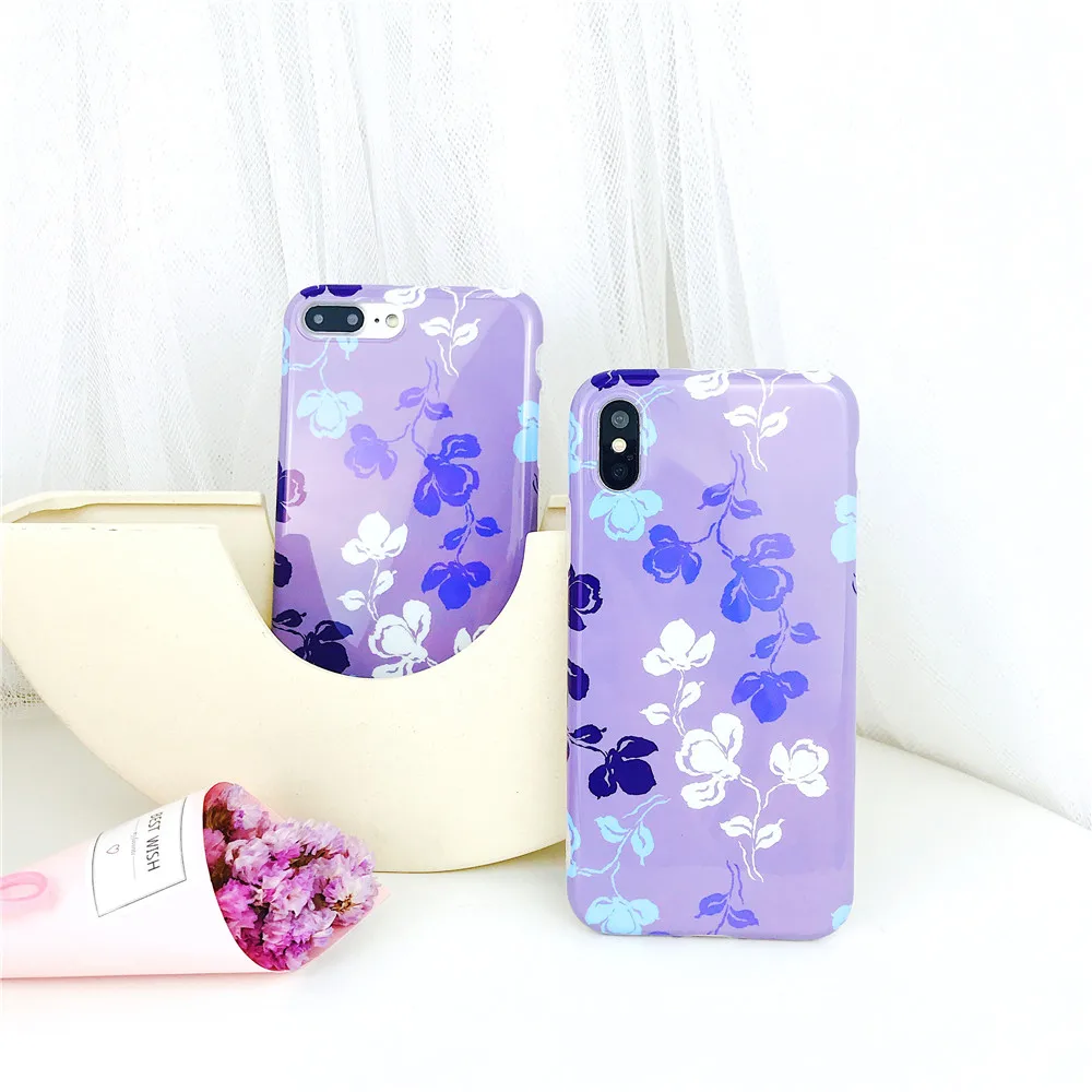 Для IPhone 7 Чехол Fahiong Art цветы Цветочные кремния чехол для X 6 s 8 плюс девушка стиль IMD