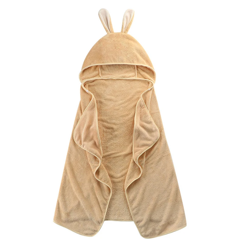 camel Полотенце для малышей, s, хлопок, детское полотенце с капюшоном, для новорожденных, 75*120 см, с заячьими ушками, для мальчиков и девочек, с героями мультфильмов, банное мягкое полотенце для детей - Цвет: camel