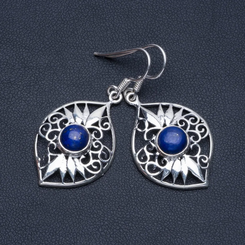 Натуральный Лазурит Boho 925 пробы серебряные серьги 1 1/2 &quotR1343 | Украшения и
