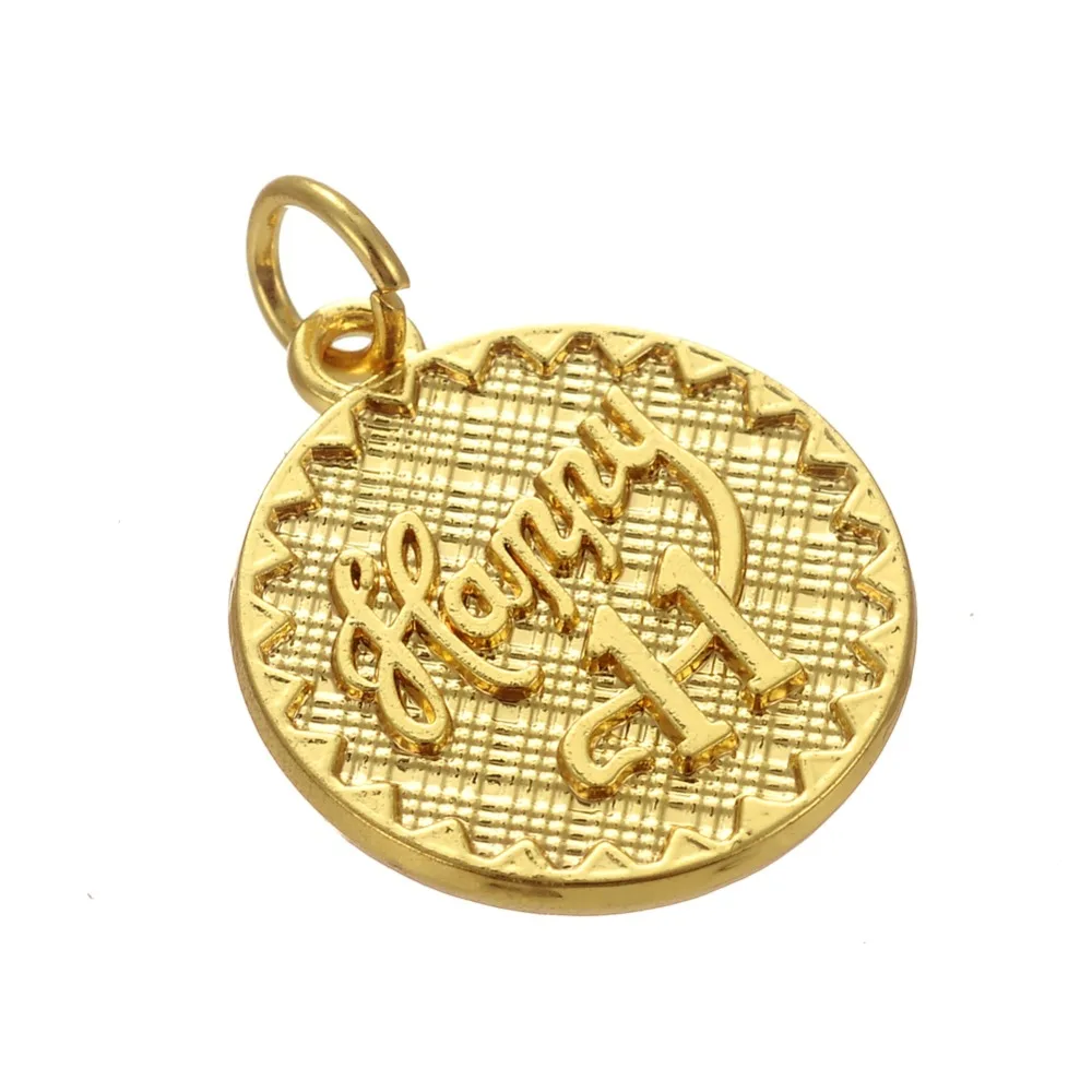 

Zinc Alloy Happy 11 Engraved Round Shape Charms