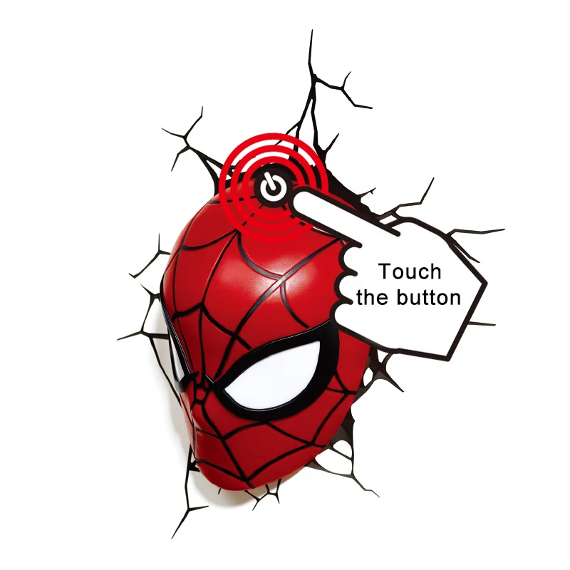 Guxen 3D Marvel Человек-паук голова и рука в форме креативные подарки мультфильм настенный Ночник светильник для детского украшения лампы