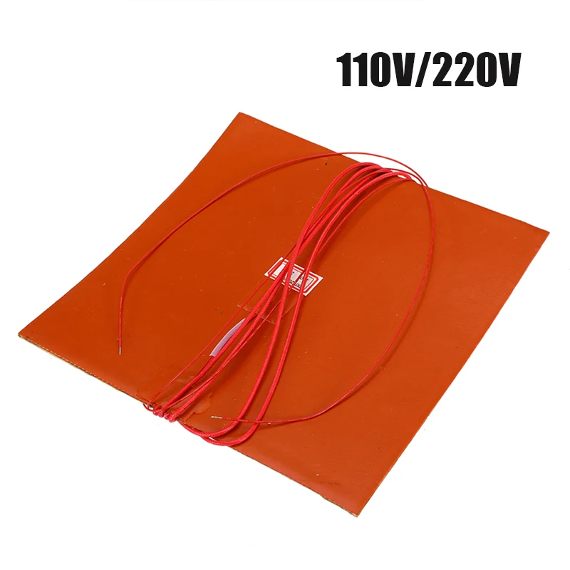 200 мм Силиконовые 3D-принтеры тепла подогреватель для кровати 110V 220V с подогревом электрическая нагревающая прокладка термистора для 3D-принтеры Тепло Кровать Запчасти