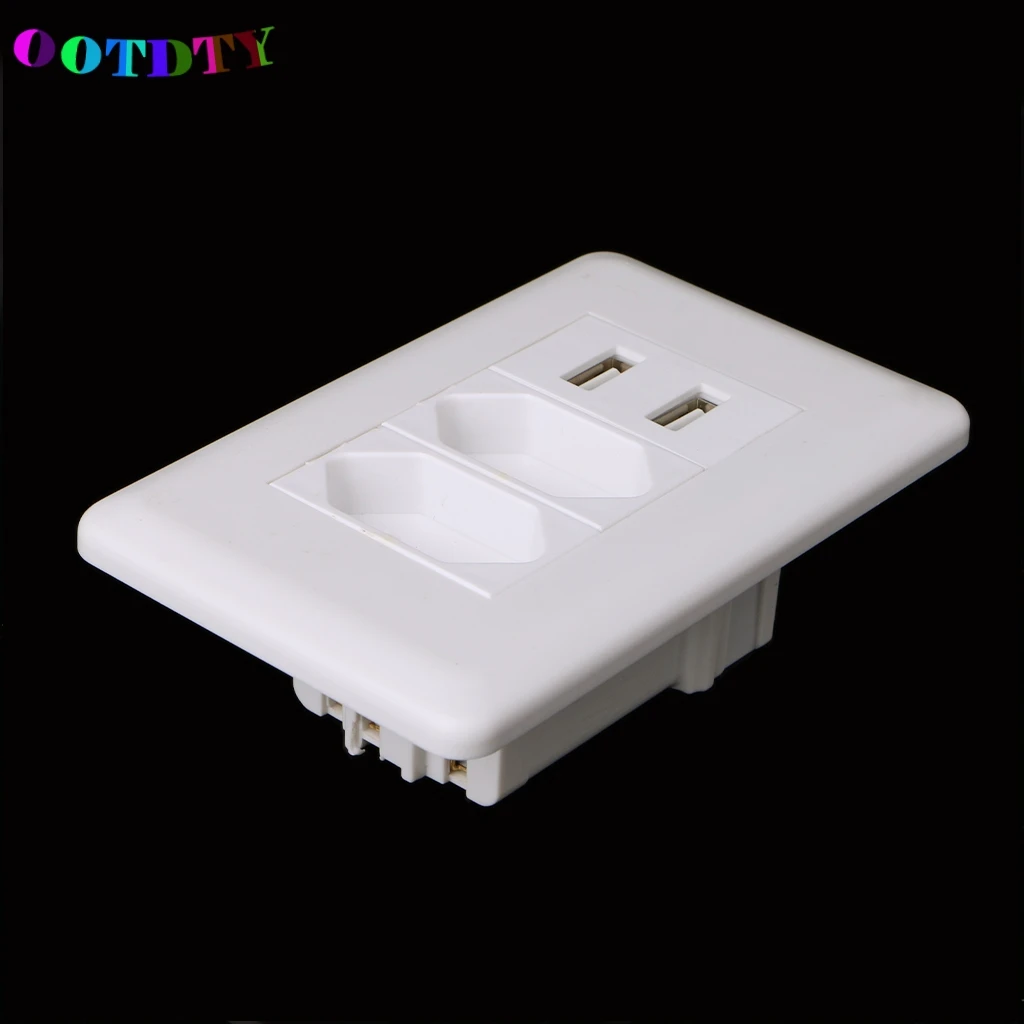OOTDTY 15A настенная двойная стандартная розетка адаптер с двумя портами USB зарядное