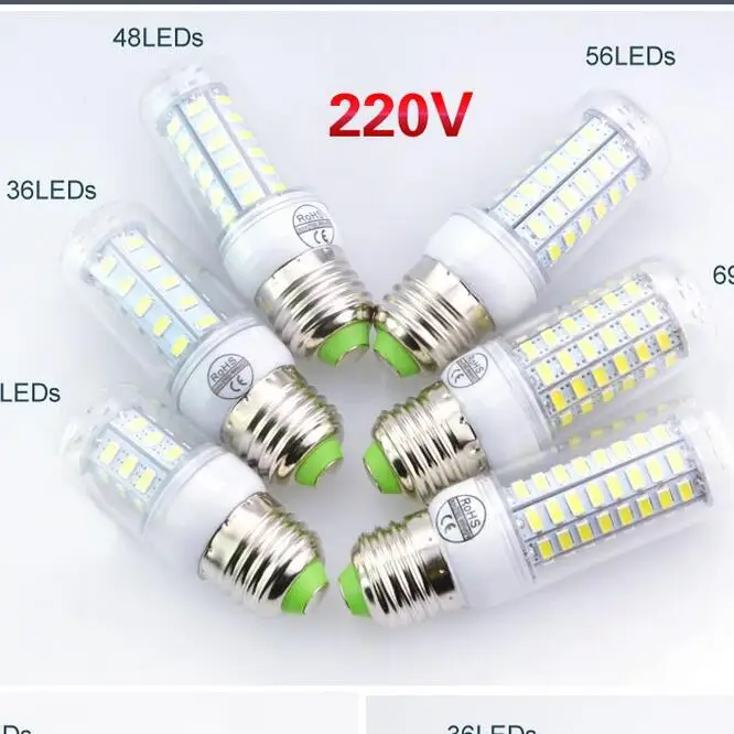Фото Светодиодный светильник-Кукуруза E27 E14 220 В перем. Тока SMD 5730 светодиодный Светодиодный светильник-Кукуруза E27 E14 220 В перем. Тока SMD 5730 светодиодный