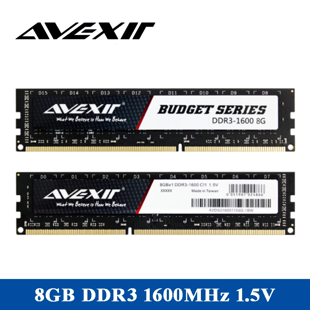 AVEXIR оперативная память DDR3 4 ГБ/DDR3 8 Гб Частота памяти 1600 МГц 1,5 в рабочий стол Тип интерфейса памяти 240pin 11-11-11-28 CL = 11 одиночных ram s