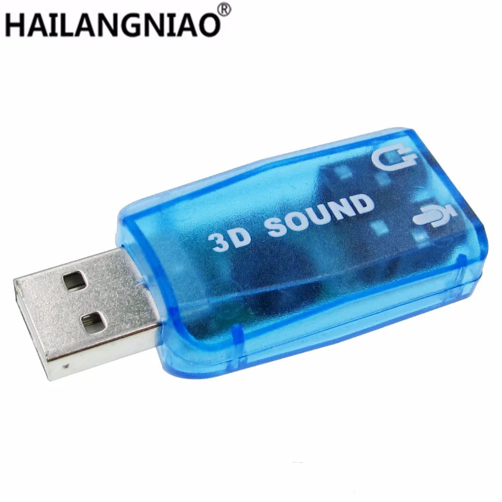 10 * CM108 Чипсет USB 2 0 для 3D аудио адаптер Звуковая карта Виртуальный канал 5 1 трек