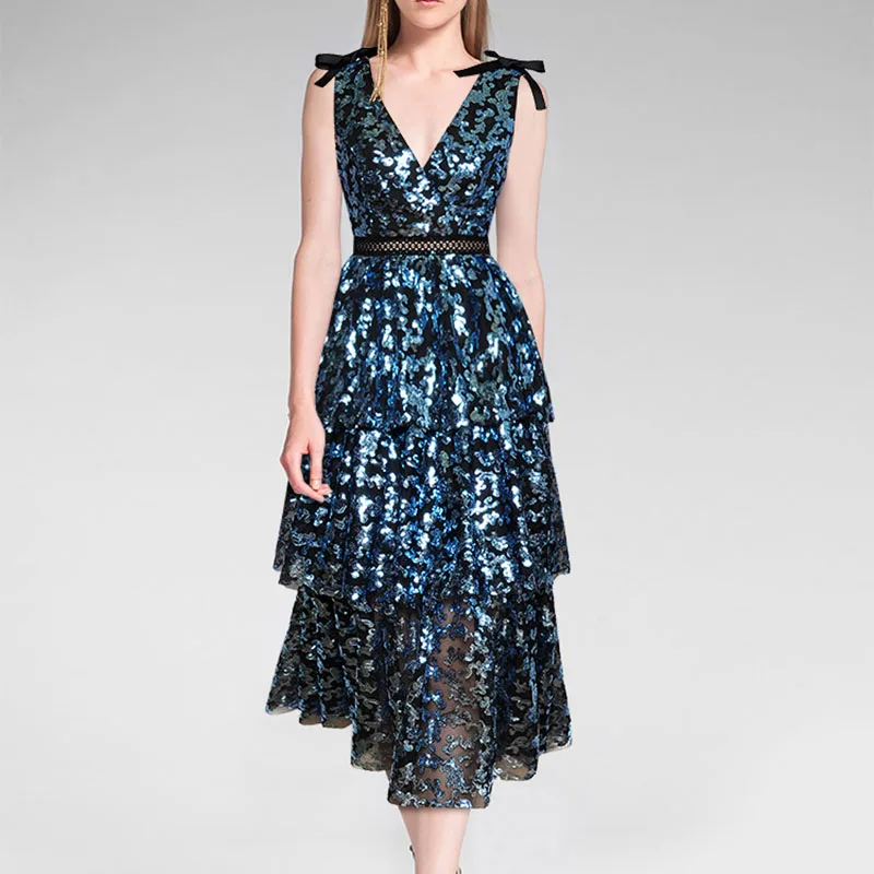 Высокое качество новинка 2020 летнее подиумное платье женское с коротким рукавом в