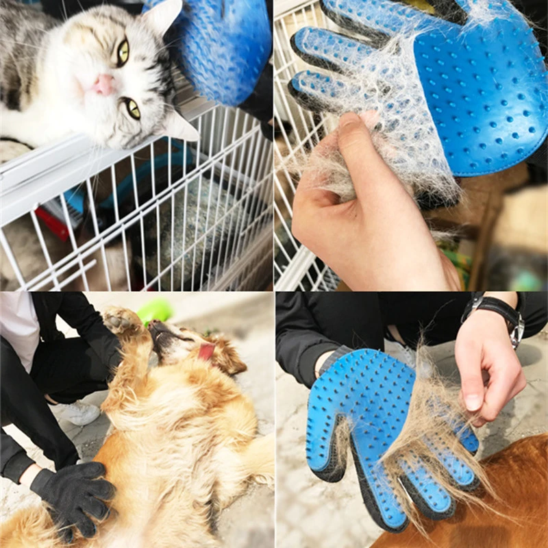 Силиконовая щетка для животных перчатки Deshedding нежный эффективный уход за