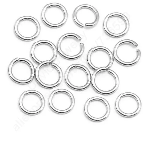 

Wholesale Lot Handmade Findings 500Pcs 8MM Width 0.7MM DIY Jewelry Settings Open Jump Ring 925 Sterling Silver Components