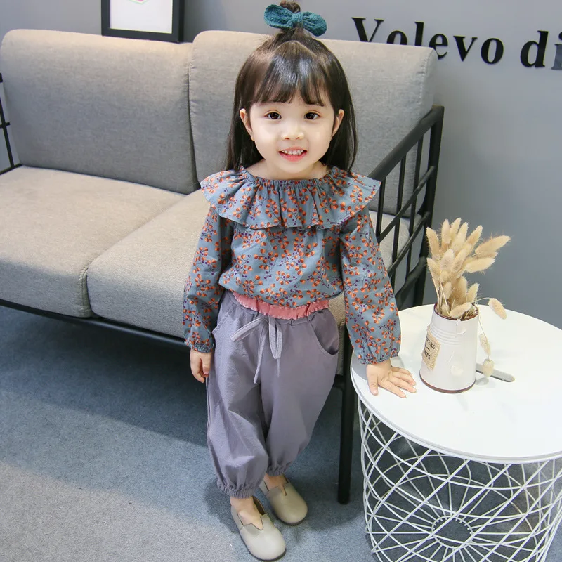 Коллекция 2019 года комплекты для маленьких девочек с цветочным рисунком детский