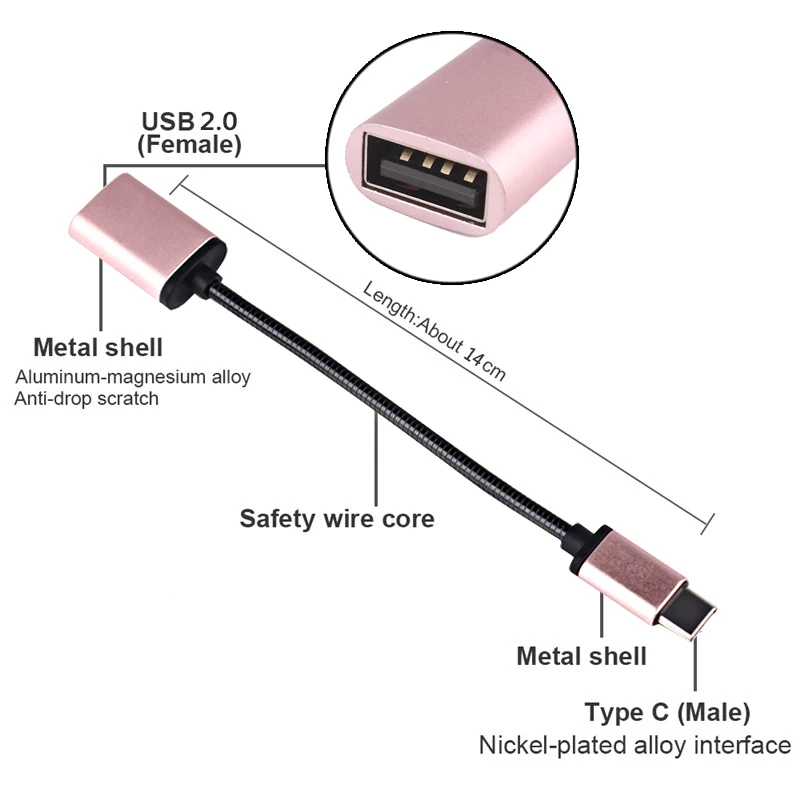 Фото Новинка металлический Переходник USB C 3.1 Type папа-USB мама OTG преобразователь Новинка металлический Переходник USB C 3.1 Type папа-USB мама OTG преобразователь