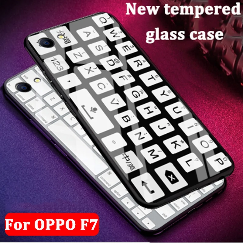Роскошные Ретро Мультфильм закаленное Стекло задняя крышка для OPPO F7 Защитные