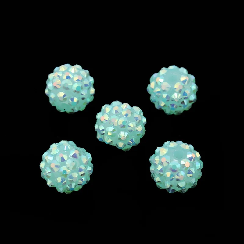 NiceBeads 10 шт. 14 мм AB цветные бусины со стразами из смолы для женщин браслет ожерелье