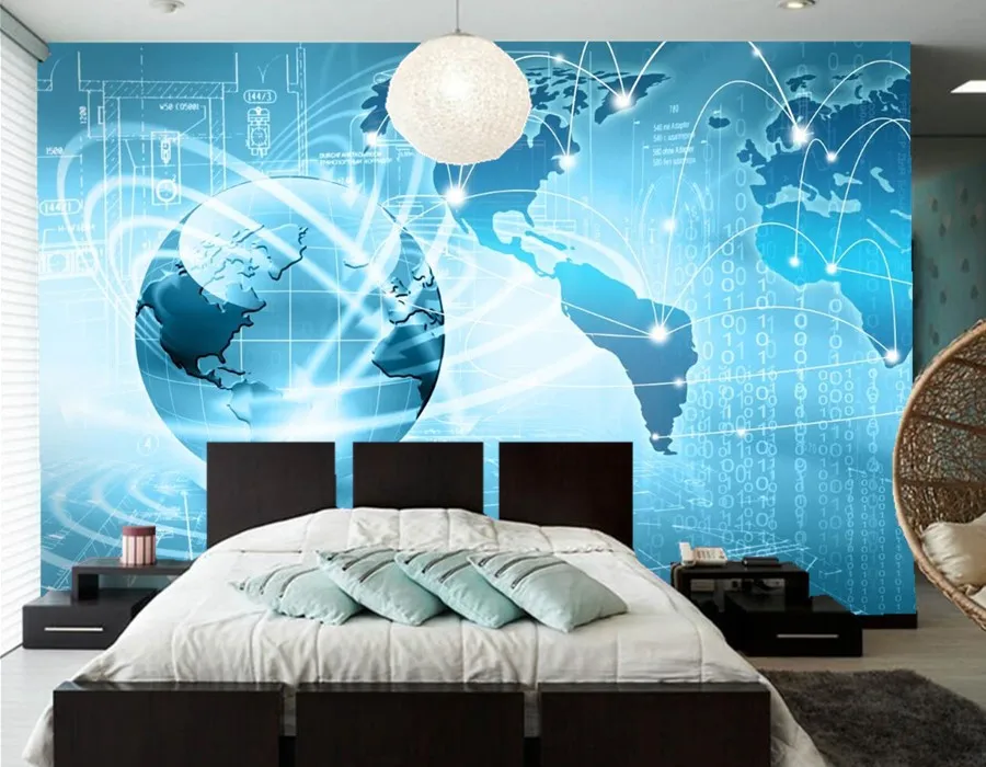 Настенные 3D обои на заказ 3d графические компьютеры с круглыми узорами